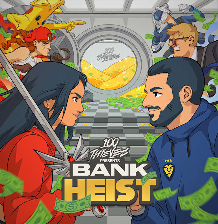 CouRage vs Valkyrae art 100T Bank Heist